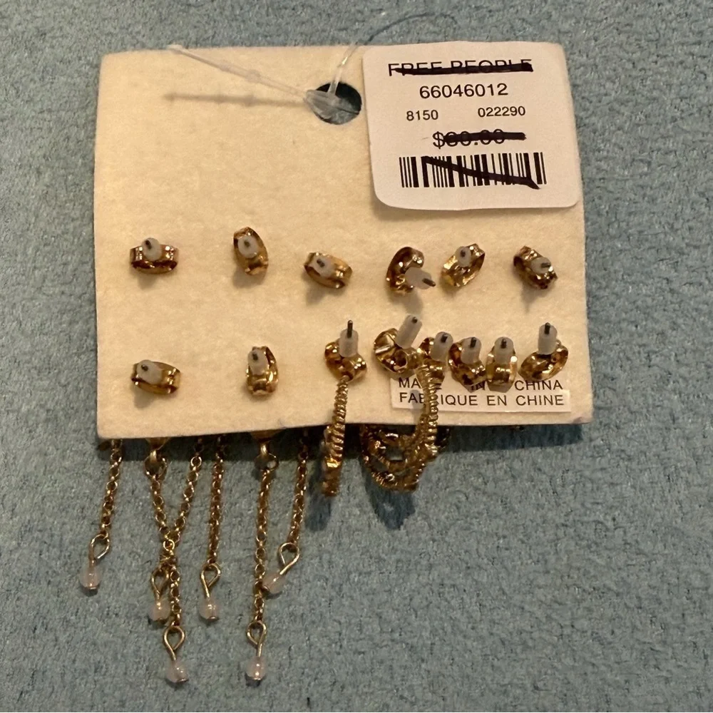 Free people Semi Precious stone  6 piece earring  set